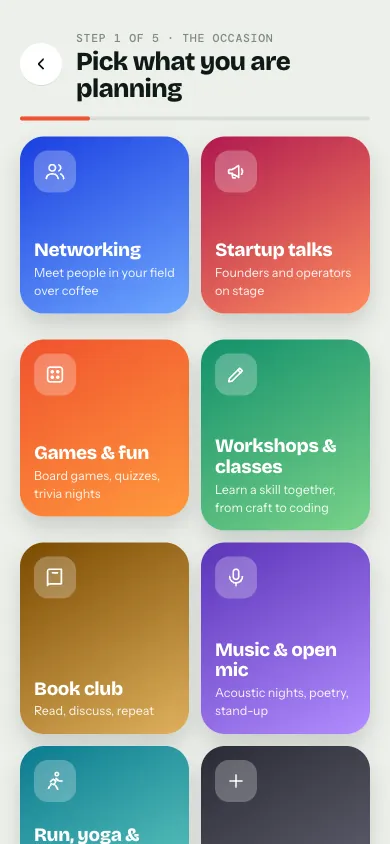 Plan: type screen